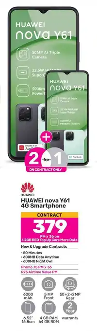 Game HUAWEI nova Y61 4G Smartphone CONTRACT offer