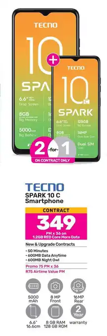 Game TECNO SPARK 10 C Smartphone CONTRACT offer