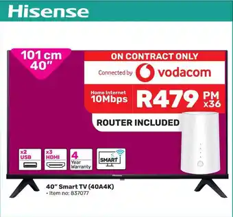 Game Hisense 40" Smart TV CONTRACT offer