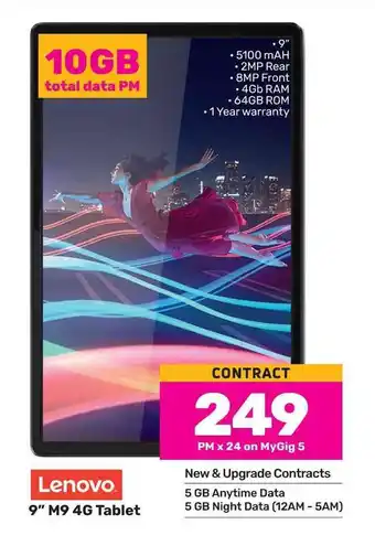 Game Lenovo 9" M9 4G Tablet CONTRACT offer