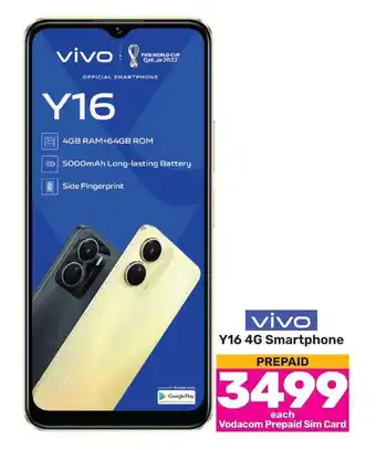 Game Vivo Y16 4G Smartphone PREPAID offer