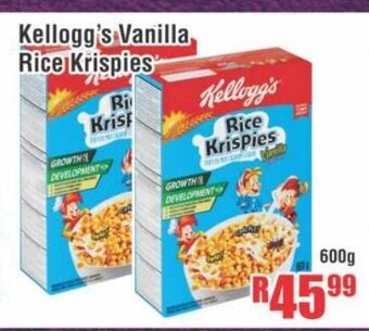 Devland Cash And Carry Kellogg's Vanilla Rice Krispies 600g offer