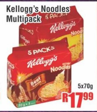 Devland Cash And Carry Kellogg's Noodles Multipack 5x70g offer