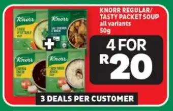 KNORR REGULAR/ TASTY PACKET SOUP all variants 50g