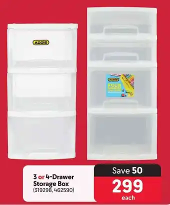 Makro ADDIS 3 or 4-Drawer Storage Box offer