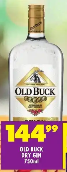 Shoprite OLD BUCK DRY GIN 750ml offer
