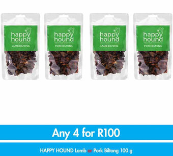 Happy Hound Lamb or Pork Biltong 100g