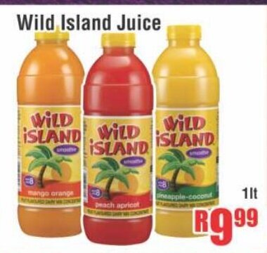 Wild Island Juice 1lt offer at Devland Cash And Carry