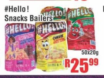 Devland Cash And Carry #Hello! Snacks Bailers 50x20g offer