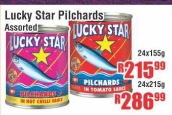 Devland Cash And Carry Lucky Star Pilchards Assorted 24x155g offer