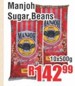 Devland Cash And Carry Manjoh Sugar Beans 10x500g offer