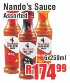 Devland Cash And Carry Nando's Sauce Assorted 6x250ml offer