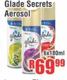 Devland Cash And Carry Glade Secrets Aerosol 6x180ml offer