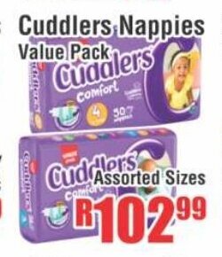 Devland Cash And Carry Cuddlers Nappies Value Pack Assorted Sizes offer
