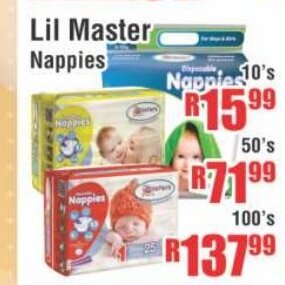 Devland Cash And Carry Lil Master Nappies 10's offer