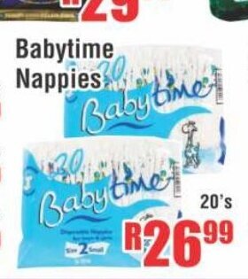 Devland Cash And Carry Babytime Nappies 20's offer