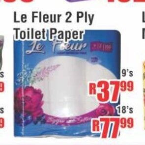 Devland Cash And Carry Le Fleur 2 Ply Toilet paper 9's offer