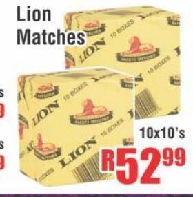 Devland Cash And Carry Lion Matches 10x10's offer