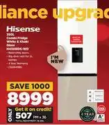 HiFi Corp Hisense 350l combi fridge white & khaki glass h450bdk-wd offer