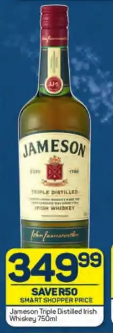 Jameson Triple Distilled Irish Whiskey 750ml