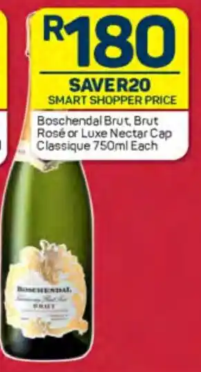Pick n Pay Liquor Boschendal Brut, Brut Rosé or Luxe Nectar Cap Classique 750ml Each offer