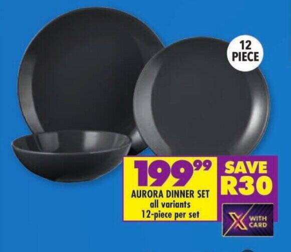 AURORA DINNER SET all variants 12piece per set offer at Shoprite