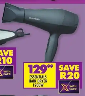 Shoprite ESSENTIALS HAIR DRYER 1200W offer