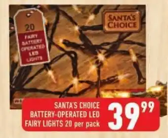 SANTA'S CHOICE BATTERY-OPERATED LED FAIRY LIGHTS 20 per pack