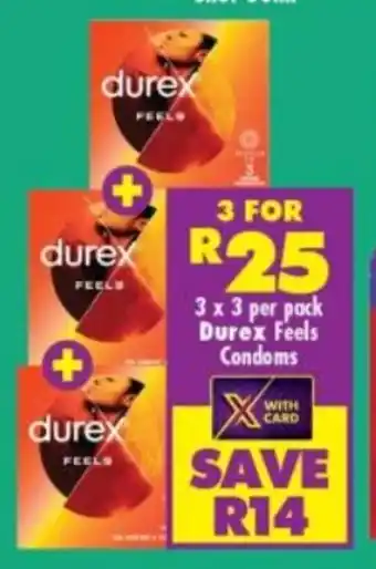 Shoprite 3 x 3 per pack Durex Feels Condoms offer