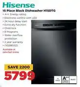 HiFi Corp Hisense 15 place black dishwasher h15dtg offer