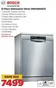 HiFi Corp Bosch 13 place dishwasher silver sms45ni00z offer