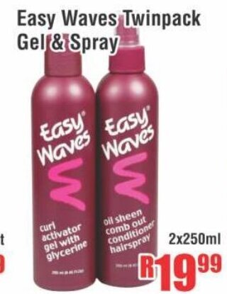 Devland Cash And Carry Easy Waves Twinpack Gel & Spray 2x250ml offer
