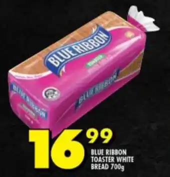 Shoprite BLUE RIBBON TOASTER WHITE BREAD 700g offer