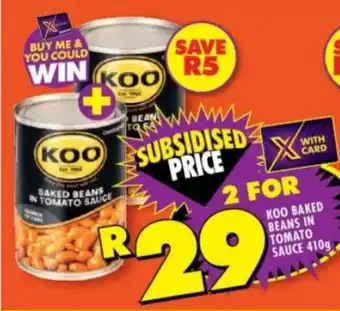 Shoprite KOO BAKED BEANS IN TOMATO SAUCE 410g offer