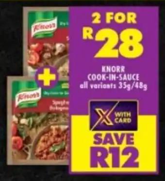 Shoprite KNORR COOK-IN-SAUCE all variants 35g/48g offer