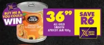 Shoprite ALL GOLD SMOOTH APRICOT JAM 900g offer