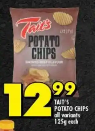 Shoprite TAIT'S POTATO CHIPS all variants 125g each offer