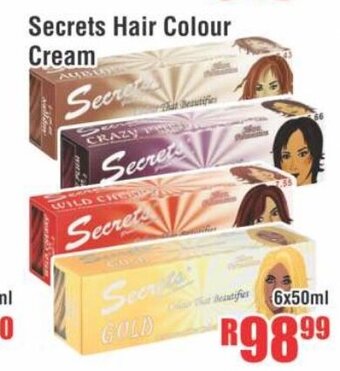 Secrets Hair Colour Cream 6x50ml