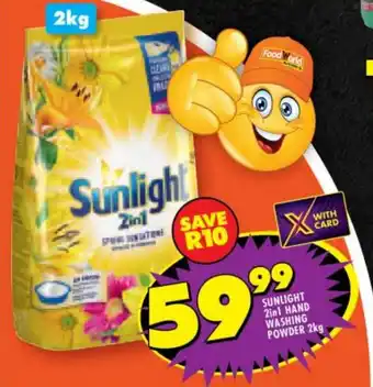 Shoprite SUNLIGHT 2in1 HAND WASHING POWDER 2kg offer