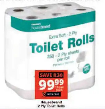 Checkers Housebrand 2 Ply Toilet Rolls offer