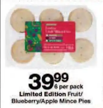 Checkers Limited Edition Fruit/ Blueberry/Apple Mince Pies offer