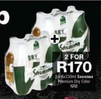 Checkers 2 x 6x330ml Savanna Premium Dry Cider NAB offer