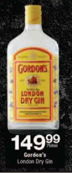 Checkers Gordon's London Dry Gin offer