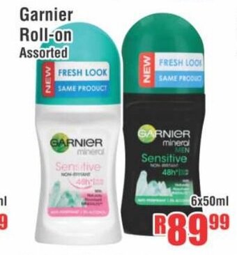 Garnier Roll-On Assorted 6x50ml