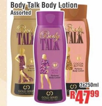 Devland Cash And Carry Body Talk Body Lotion Assorted 3x250ml offer