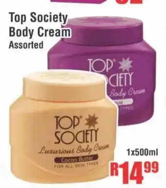 Devland Cash And Carry Top Soceity Body Cream Assorted 1x500ml offer