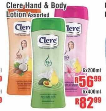 Devland Cash And Carry Clere Hand & Body Lotion Assorted 6x200ml offer
