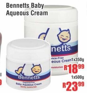 Devland Cash And Carry Bennetts Baby Aqueous Cream 1x350g offer