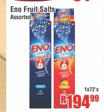 Devland Cash And Carry Eno Fruit Salts Assorted 1x72's offer