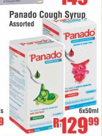 Devland Cash And Carry Panado Cough Syrup Assorted 6x50ml offer